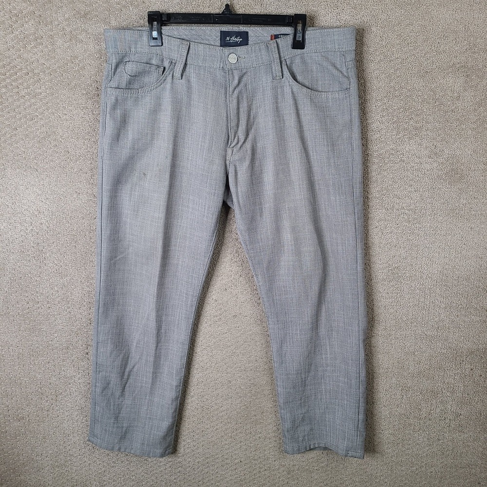 34‎ Heritage Pants Mens 36x34 (38x26) Gray Courage Mid-Rise Straight Leg Stretch